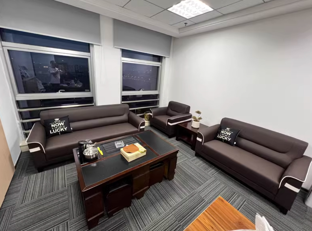 Office sofa modern simple coffee table combination set simple reception business leisure and lounge area office combination