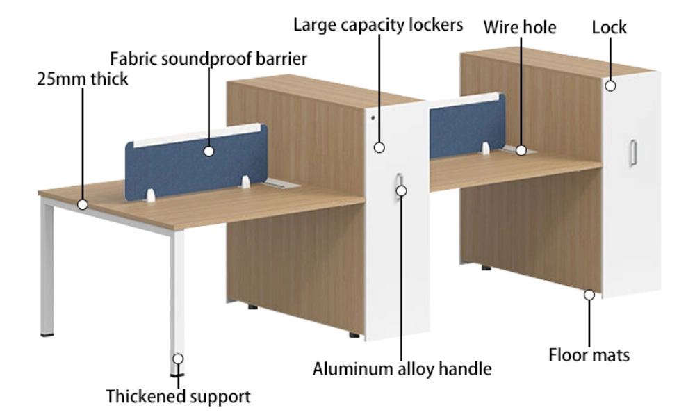 Factory-Customized-Workstation-Desk-Office-Furniture-Modular-2-4-6-Person-Office-Workstation-with-Cabinet-for-Office-Room - MEI YI Factory Customized Workstation Desk Office Furniture Modular 2 4 6 Person Office Workstation with Cabinet for Office Room - MEI YI