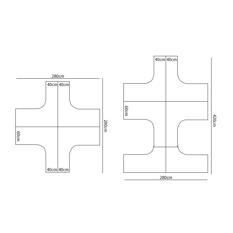 Poste de travail pour 4 employés avec cloisons de confidentialité et couleurs personnalisées - MEI YI