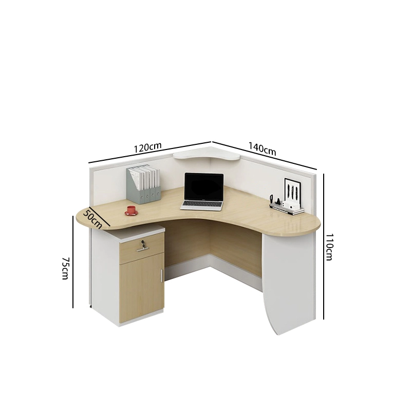 4-Person Modular L-Shaped Workstation with Partitions for Collaborative Offices - MEI YI