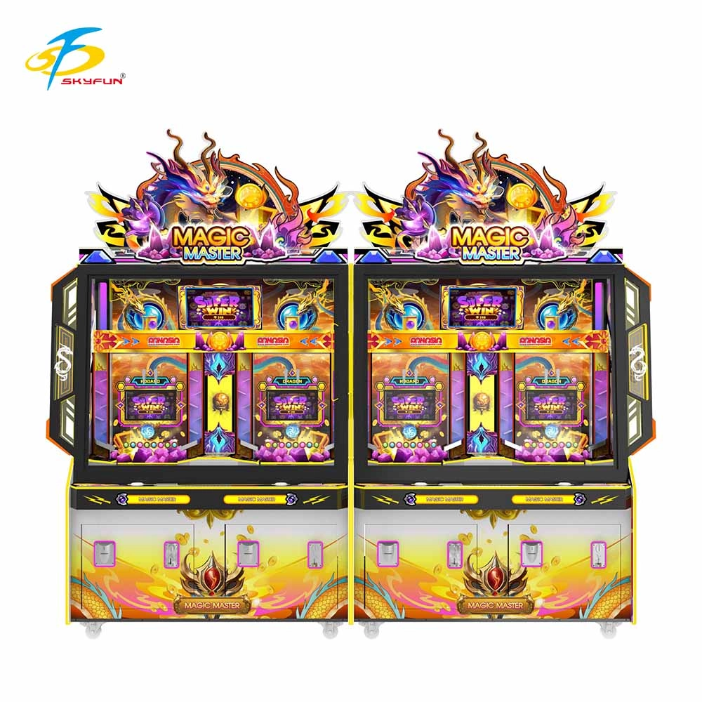 Skyfun Magical Master Plus linked jackpot coin pusher redemption game machine - Skyfun