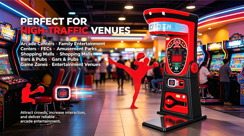 Punch and Kick machine for arcades malls bars and amusement parks