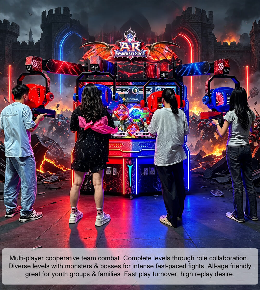 魔兽围城详情页_08 Four players experiencing AR Warcraft Siege cooperative team battles