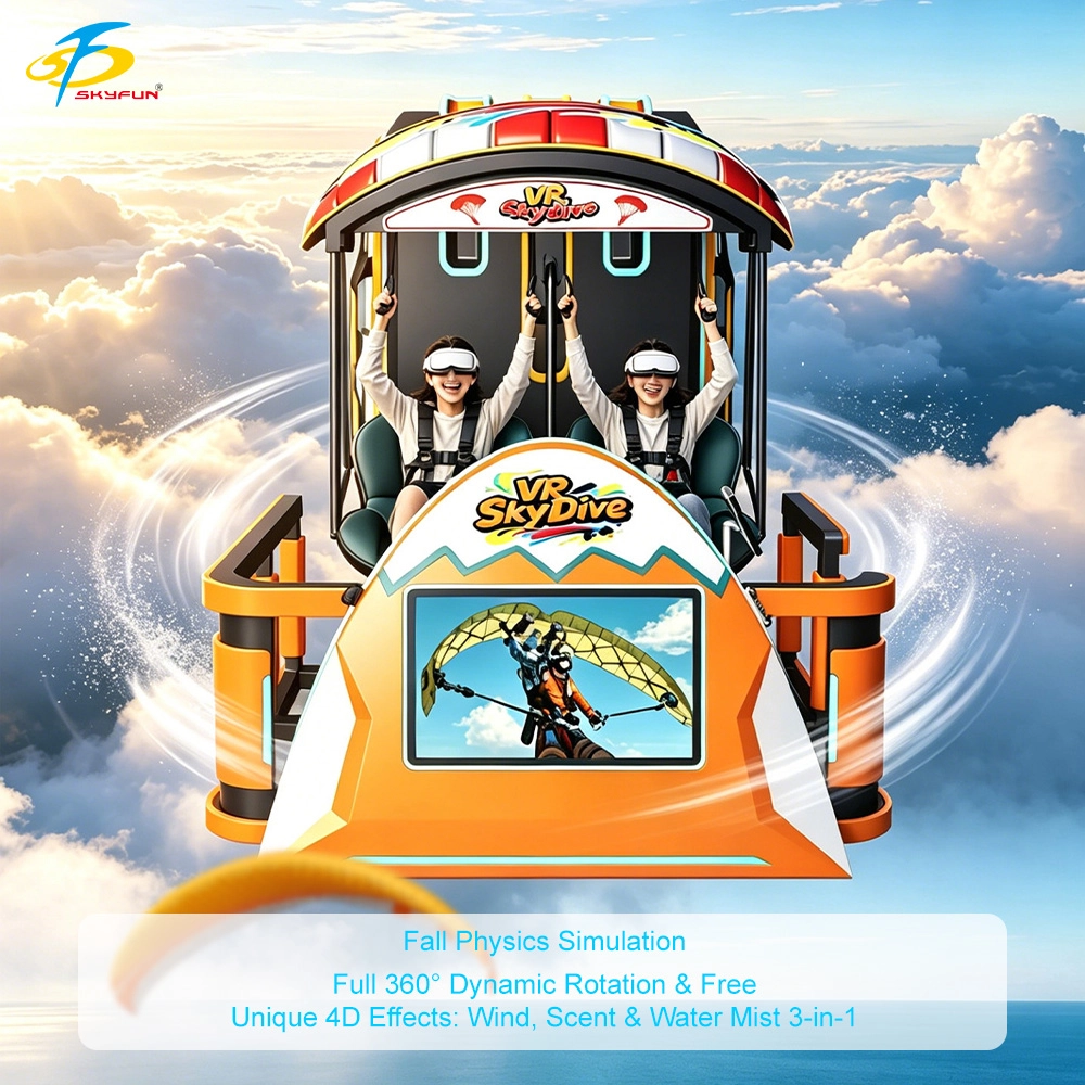 Skyfun VR Skydiving two-player 4D VR simulator arcade machine with suspended seats - Skyfun