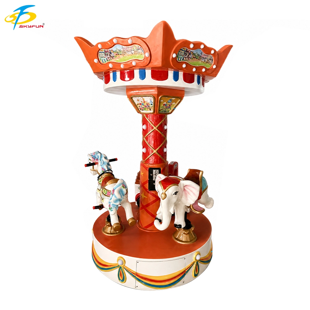 Skyfun kids mini carousel with three animal seats - Skyfun