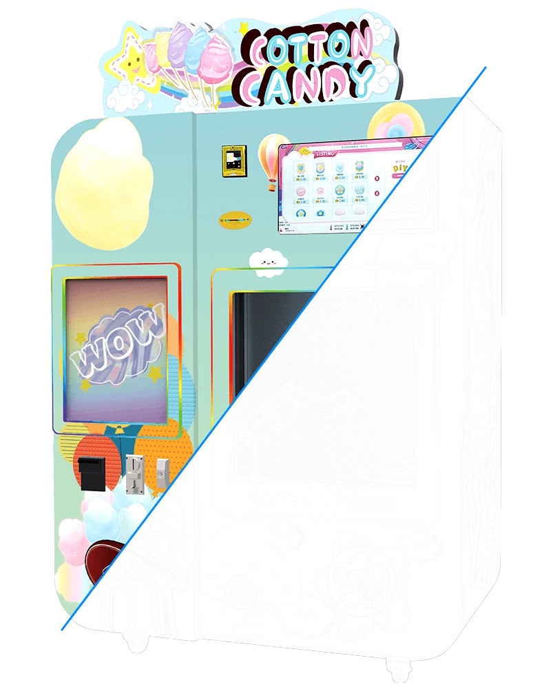 Self-service cotton candy vending machine