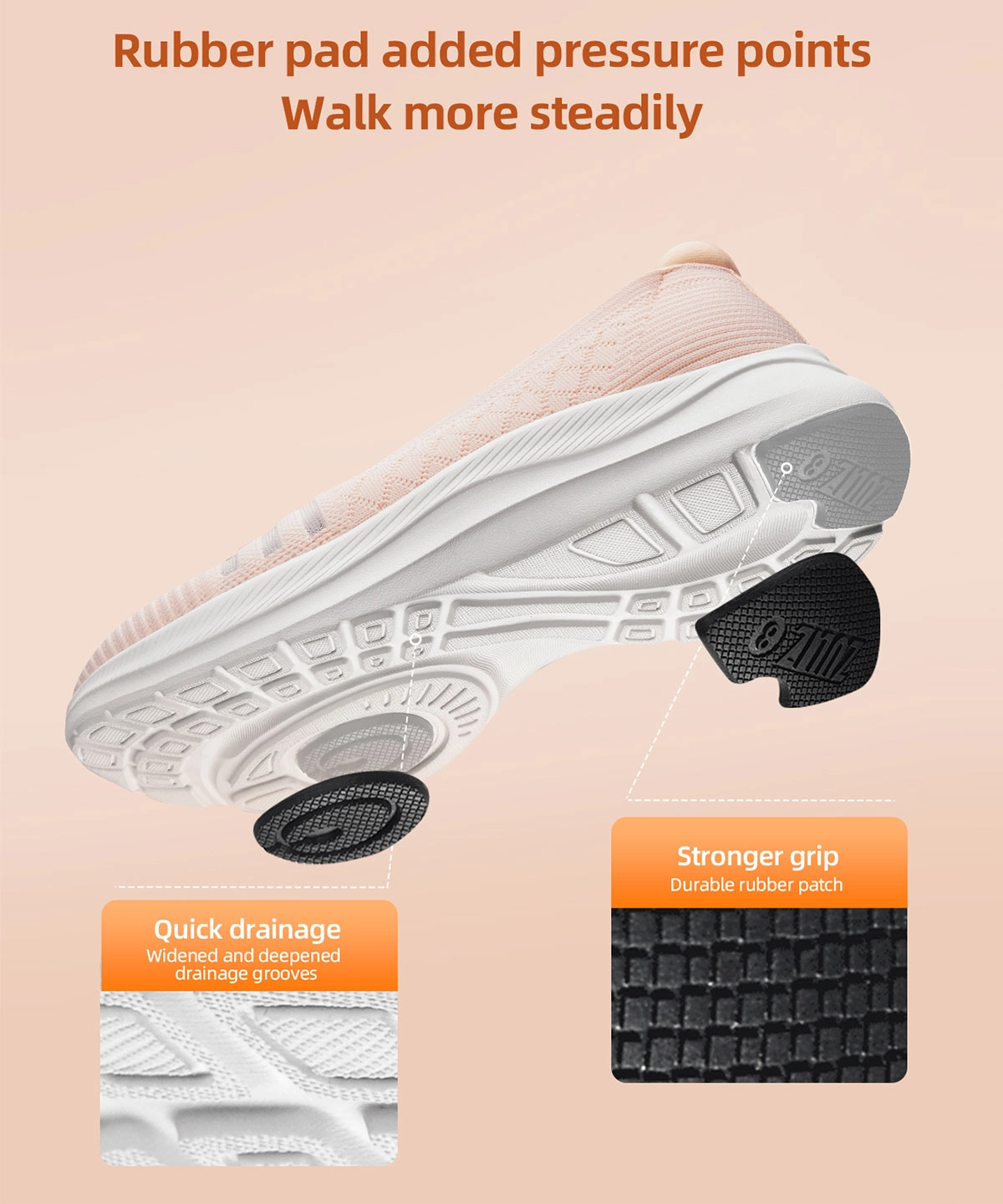 ZULIZ mom shoes cushioned heel design