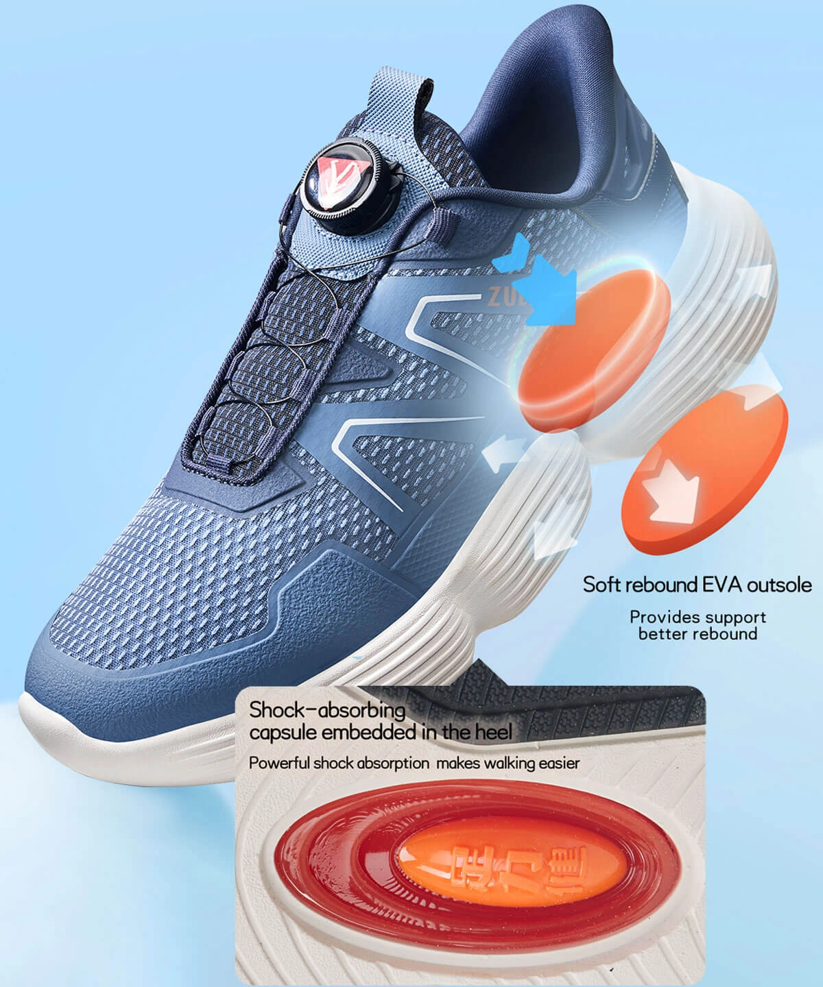 ZULIZ travelling shoes cushioning support