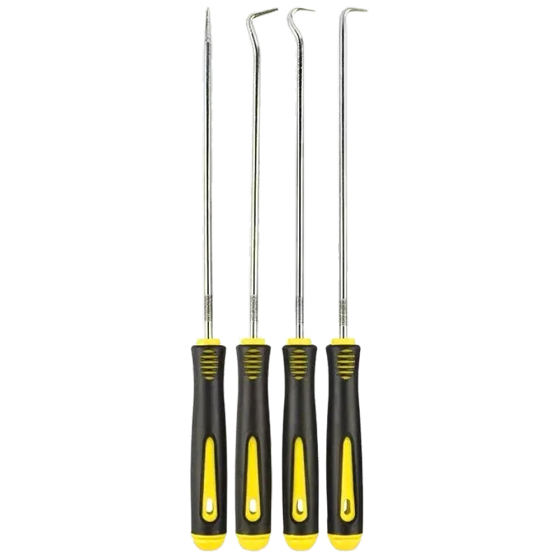 Extra Long Pick and Hook Tools Pick Hook Puller O-Ring Seal Remover 4 Pieces Oil Seal Gasket Screwdrivers Set