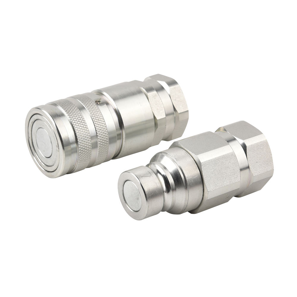 ISO16028 Carbon Steel Flat Face 2 Port Hydraulic Quick Couplings Fittings for Hammer Crushing Machine and Excavators (2)