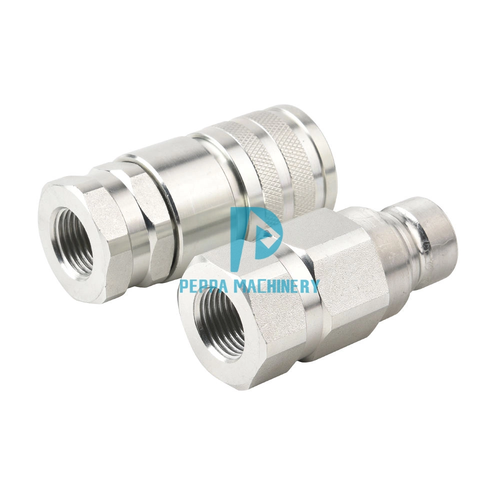ISO16028 Carbon Steel Flat Face 2 Port Hydraulic Quick Couplings Fittings for Hammer Crushing Machine and Excavators (3) ISO16028 Carbon Steel Flat Face 2 Port Hydraulic Quick Couplings Fittings for Hammer Crushing Machine and Excavators (3)