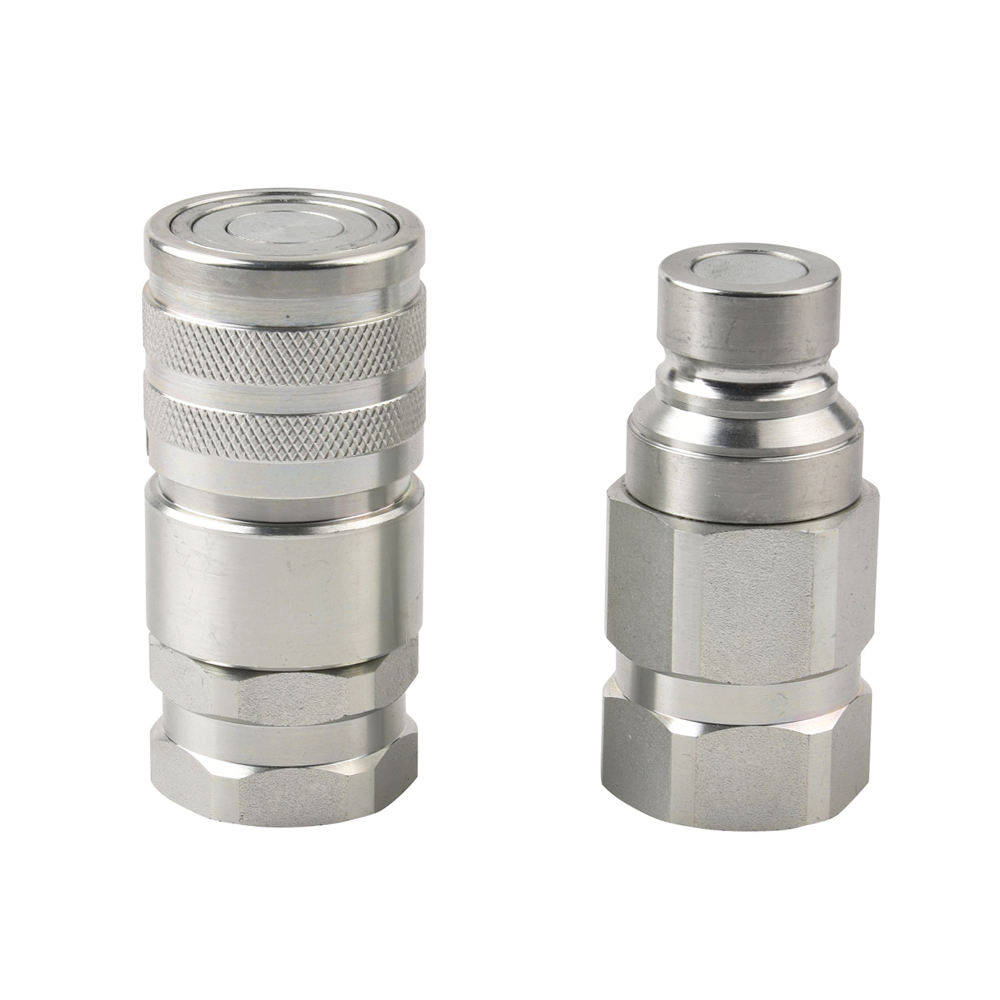 ISO16028 Carbon Steel Flat Face 2 Port Hydraulic Quick Couplings Fittings for Hammer Crushing Machine and Excavators (4)