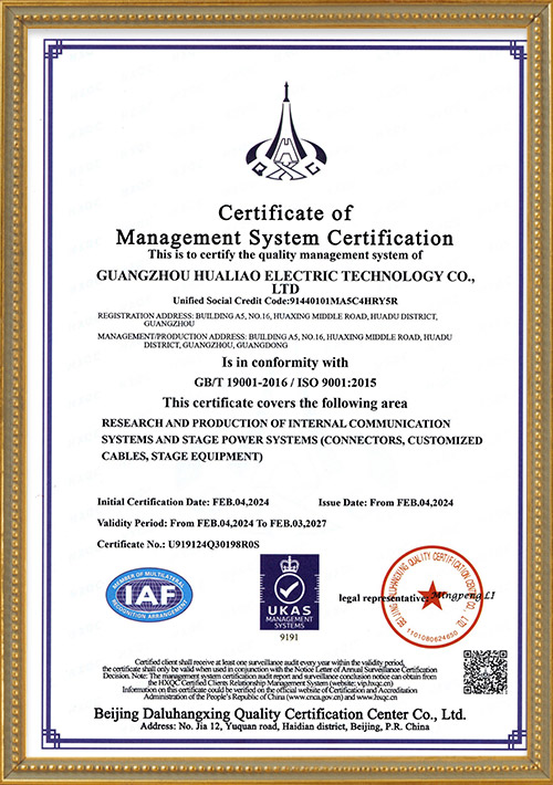 ISO9001 quality management system certification