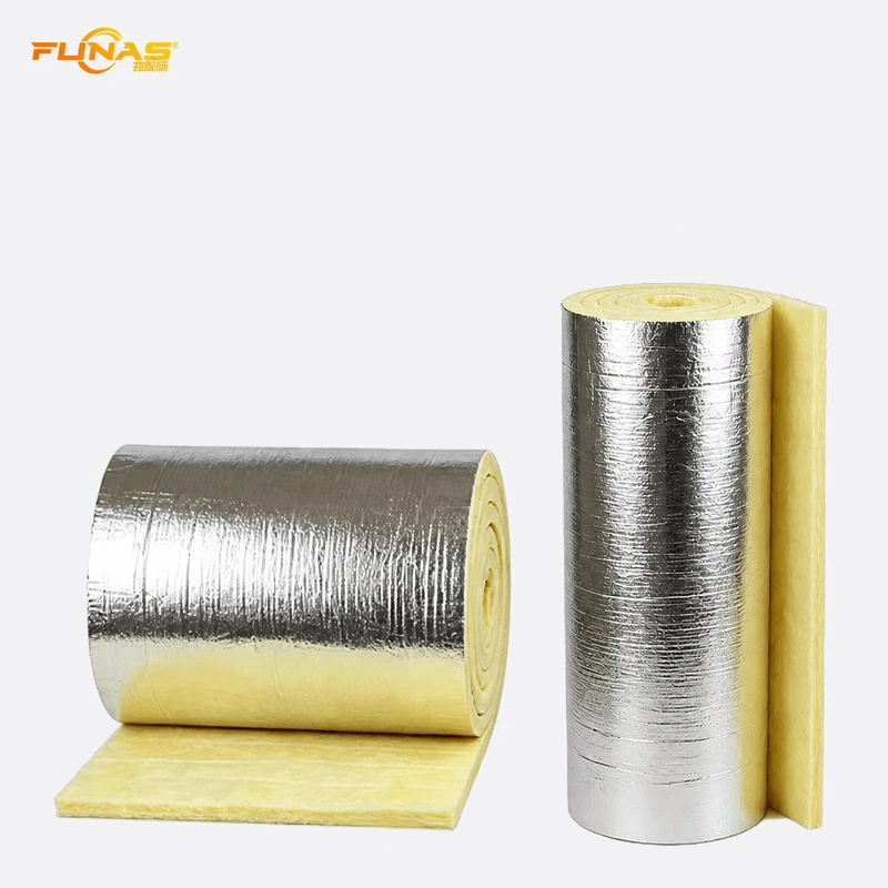 Aluminum foil faced glass wool roll for duct and wall insulation - FUNAS