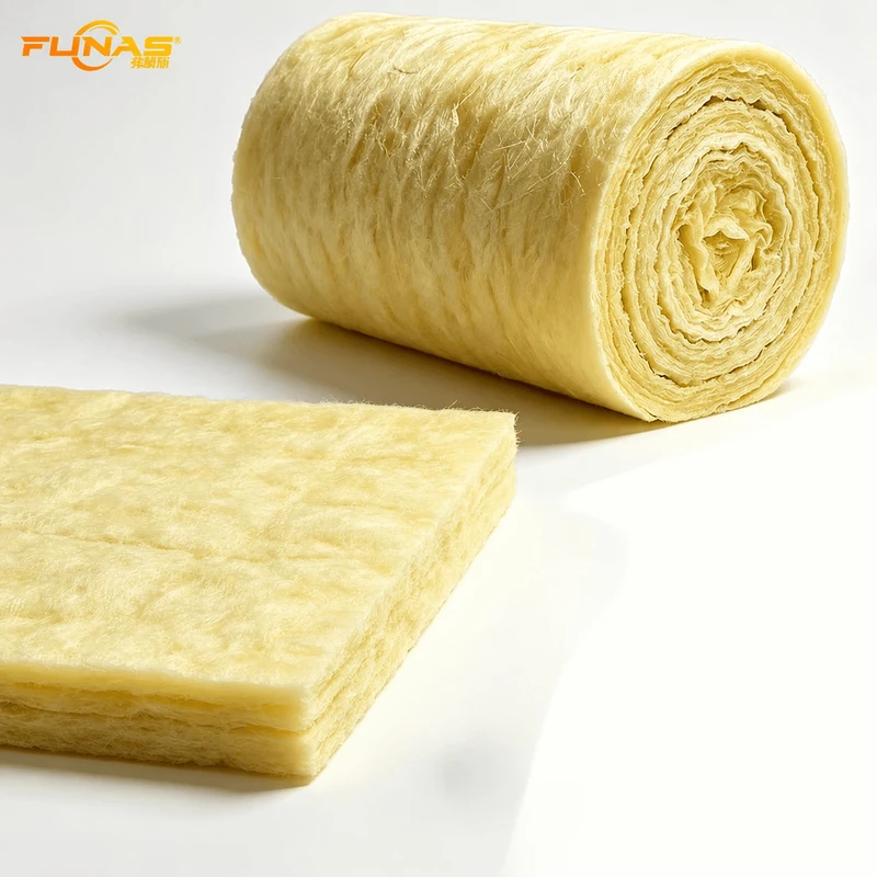 Plain glass wool insulation roll for thermal and acoustic insulation - FUNAS