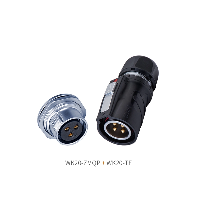 WK20 ZMQP industrial circular connector mating set plug and female receptacle for field assembly - WEIPU