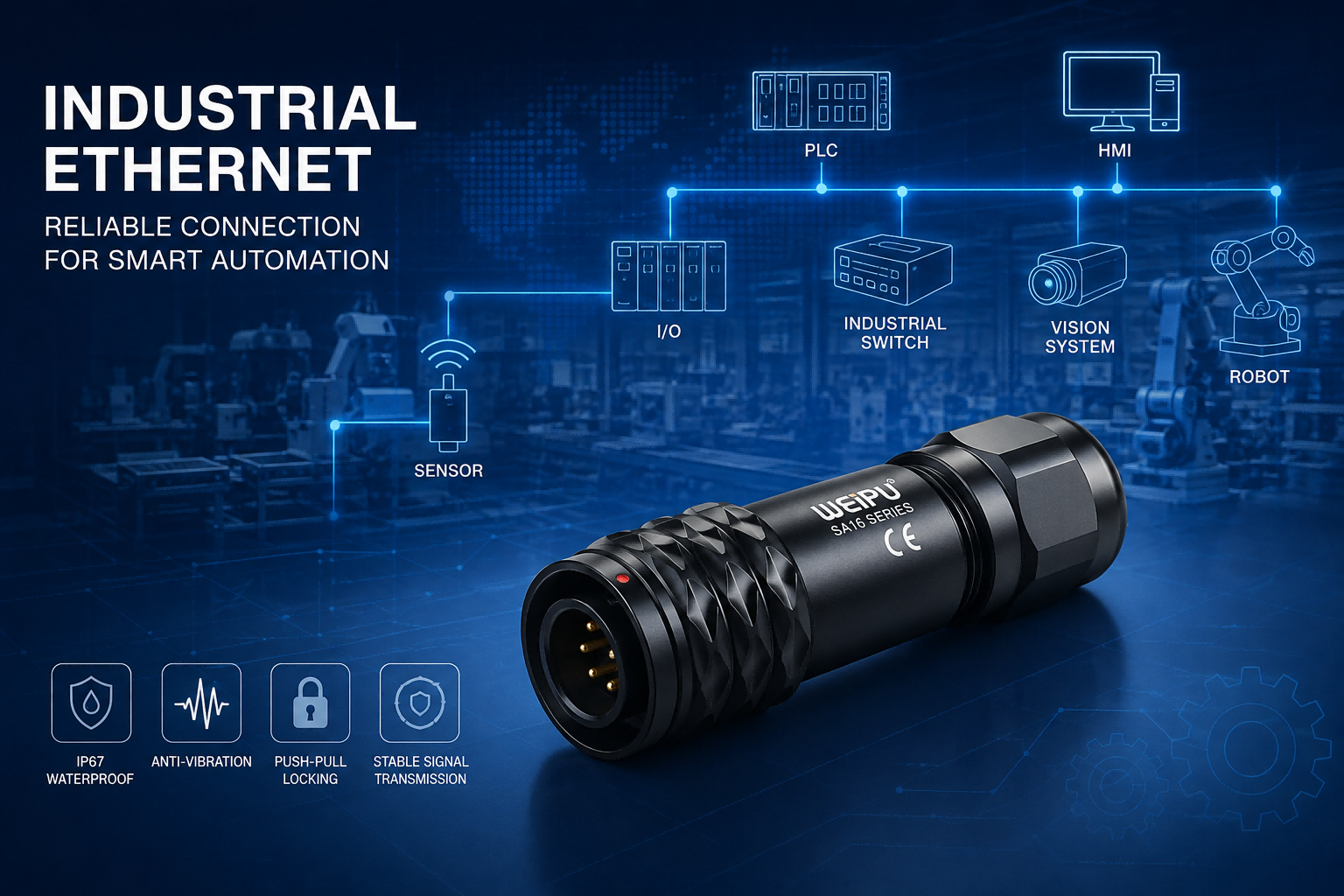 WEIPU SA Series IP67 push-pull industrial connector