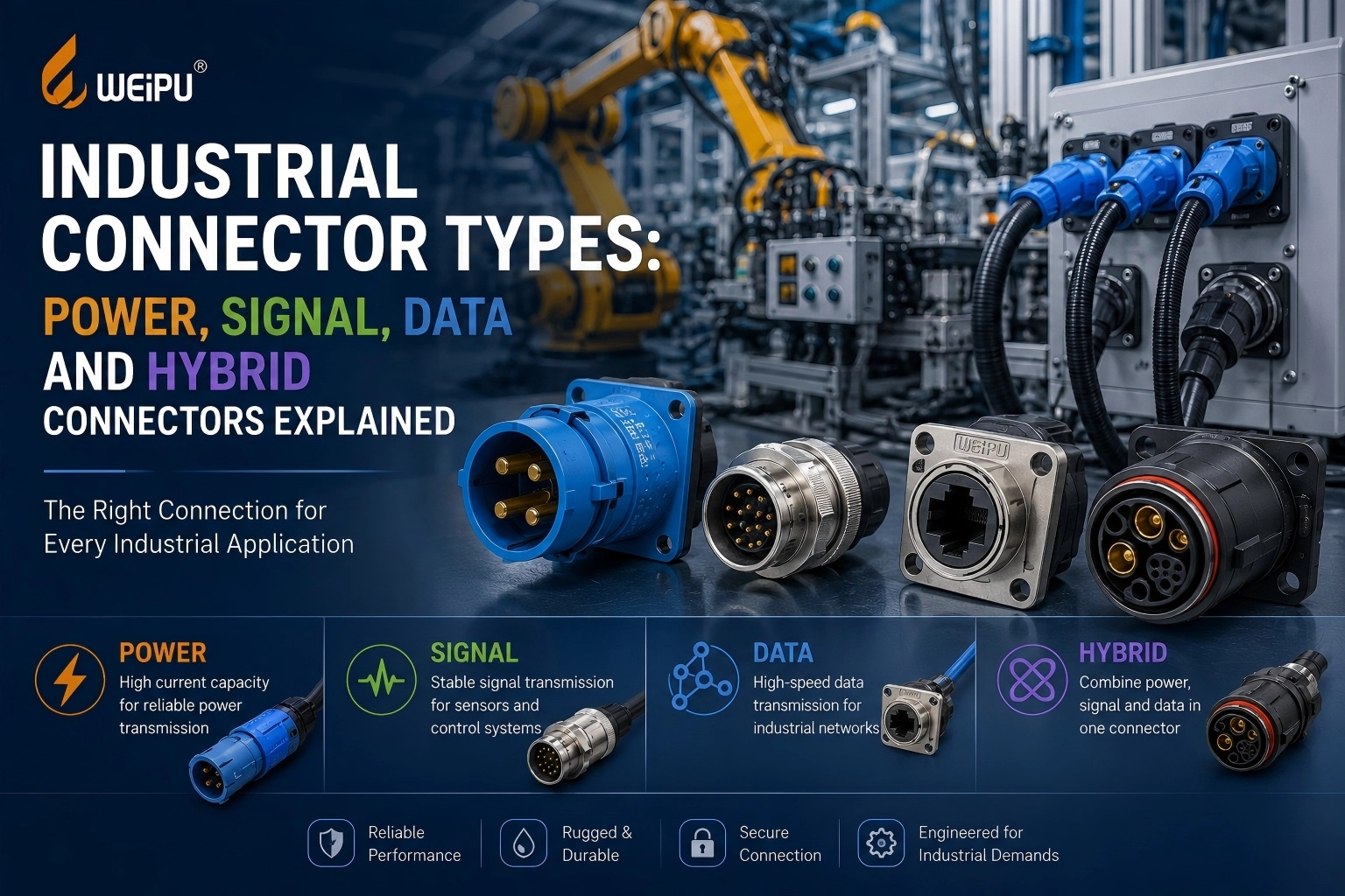 Industrial Connector Types: Power, Signal, Data and Hybrid Connectors Explained - WEIPU