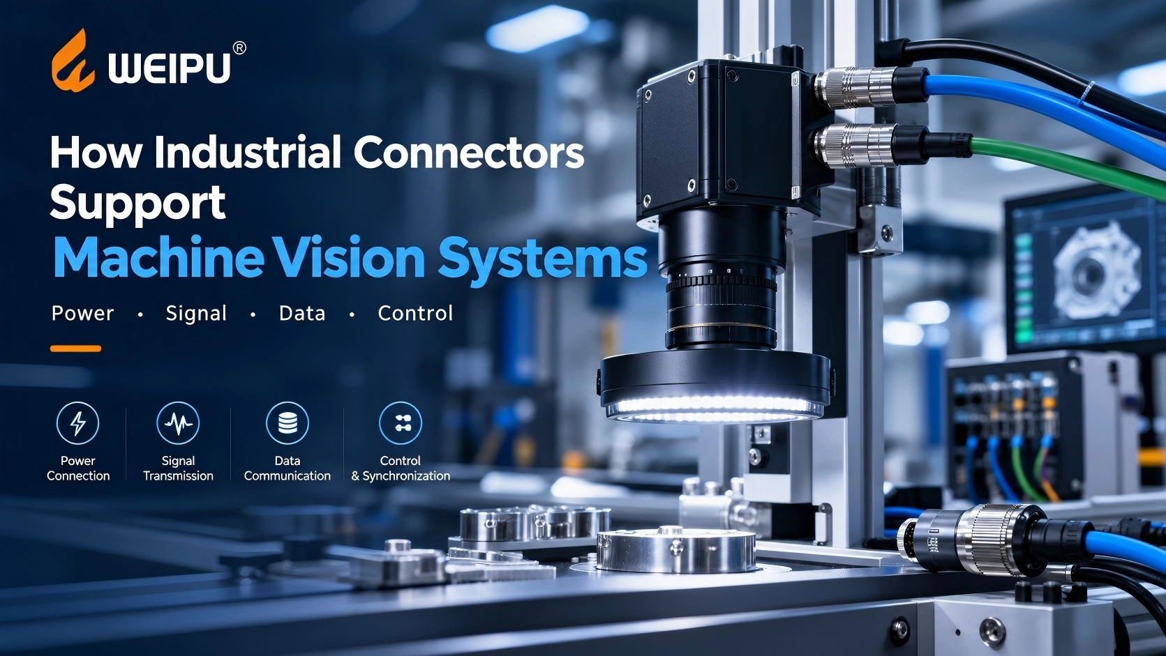WEIPU M23 industrial connectors supporting machine vision systems - WEIPU
