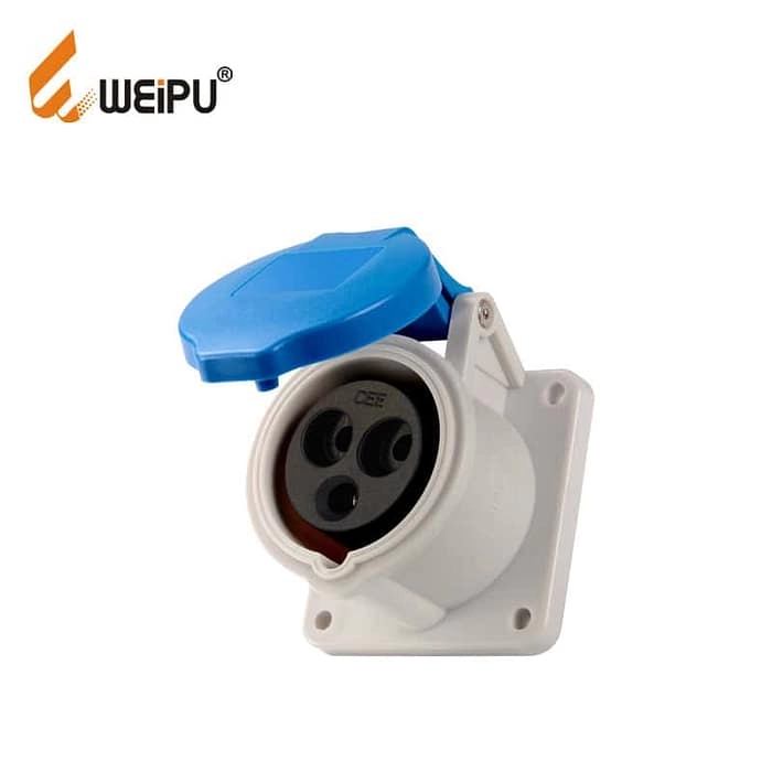 16A 3PIN Panel Mount Socket TYPR5601-IP44 1 - WEIPU