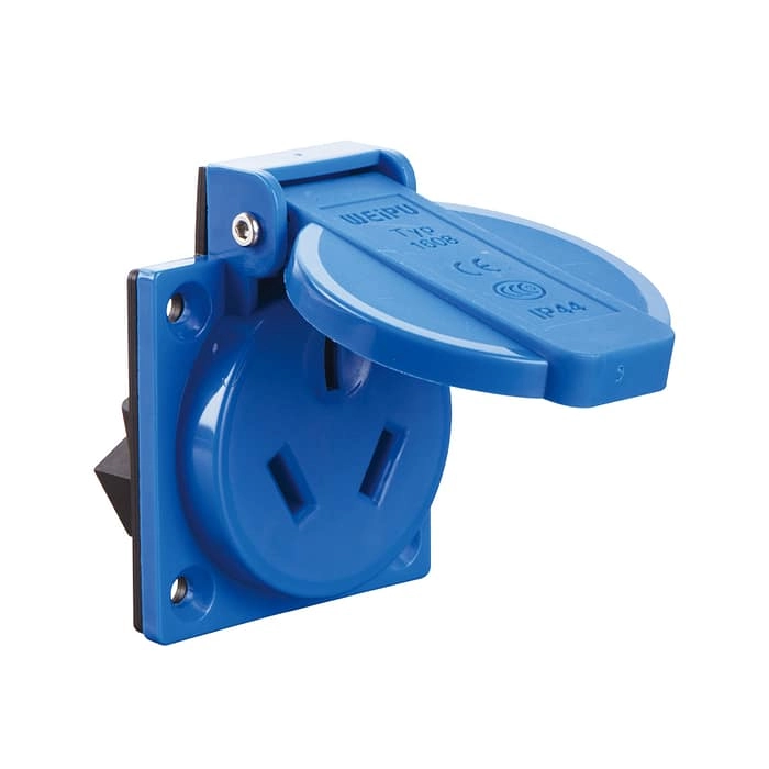 16A 3PIN single phase socket TYP1608-IP44 1 - WEIPU