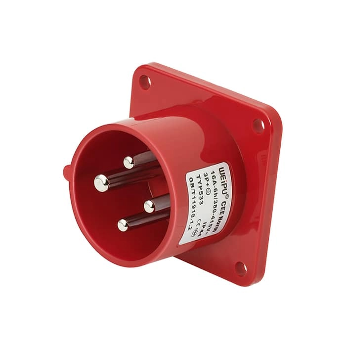 16A 4PIN Panle Mount Inlet TYP533-IP44 1 - WEIPU