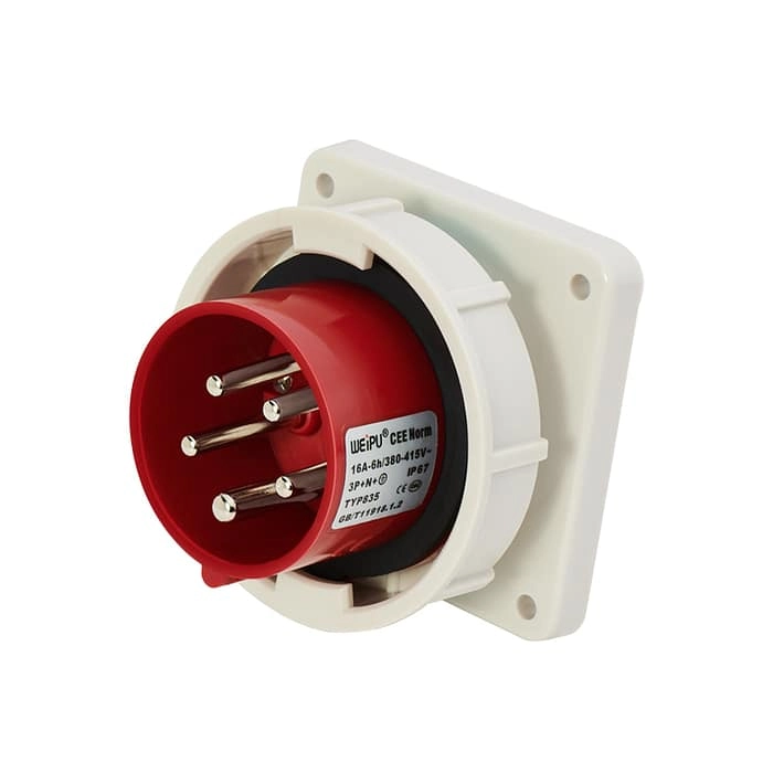 16A 5PIN Panle Mount Inlet TYP835-IP67 1 - WEIPU