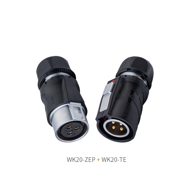 weipu wk20 zep mate with wk20 te circular waterproof connector pair - WEIPU WEIPU WK20 series mated pair in‑line plug and receptacle industrial circular connector - WEIPU