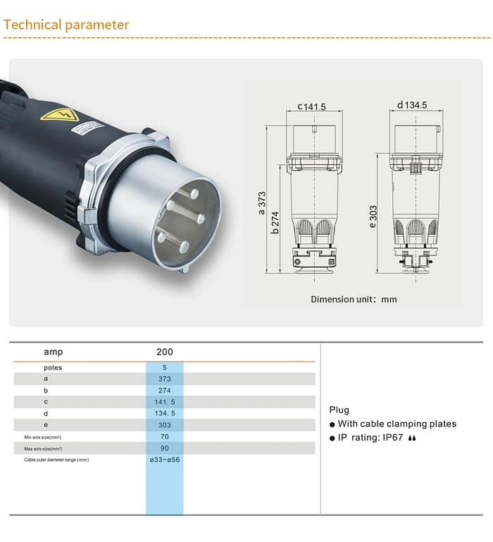 200A 5PIN Connector TYP752156-IP67 2 - WEIPU 200A 5PIN Connector TYP752156-IP67 2 - WEIPU