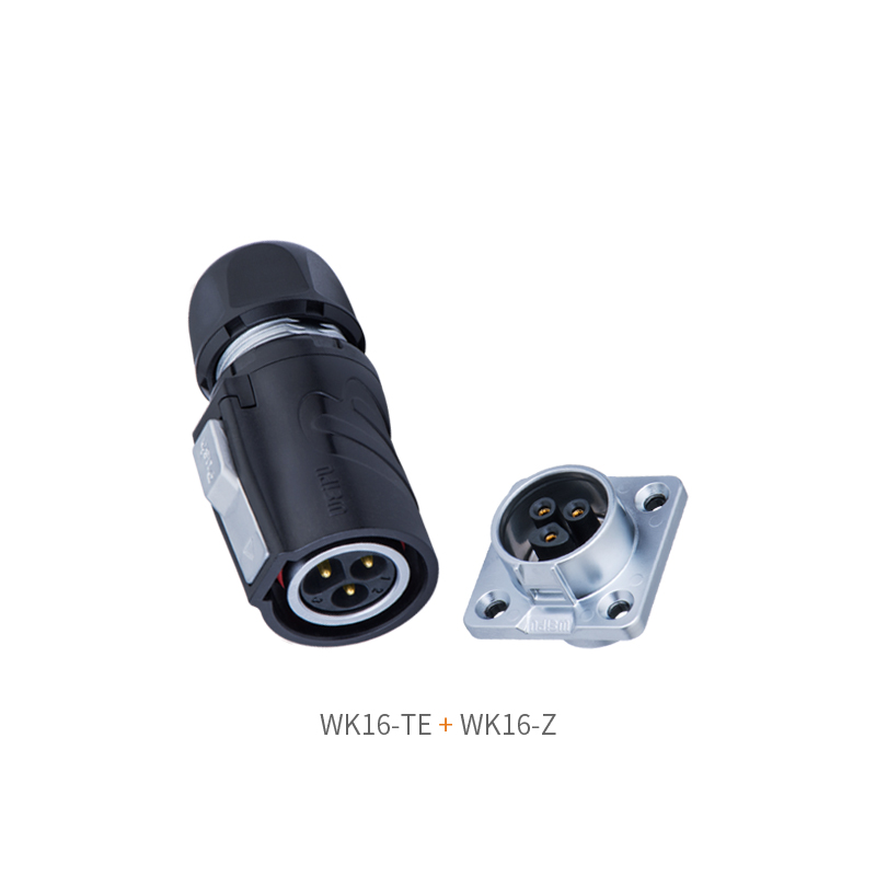 Weipu WK16 TE plug WK16 Z square flange socket V0 fireproof matching set product shot