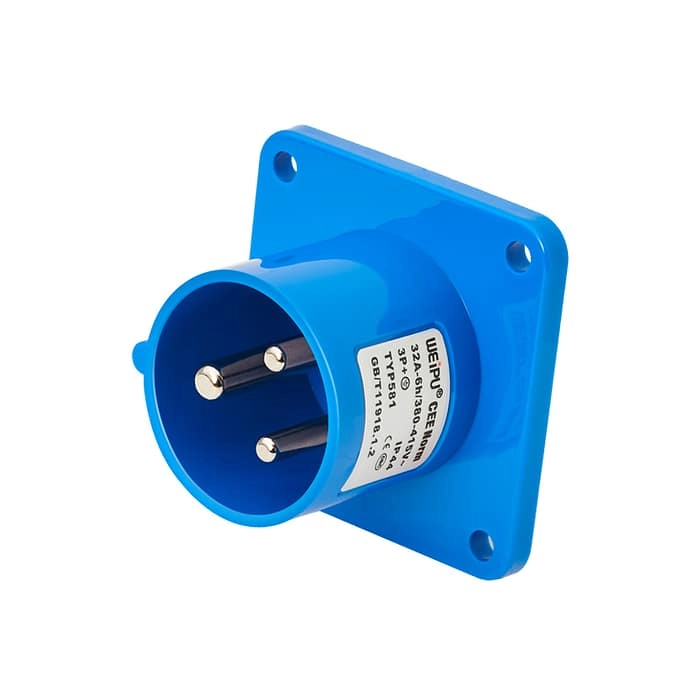 32A 3PIN Panle Mount Inlet TYP581-IP44 1 - WEIPU