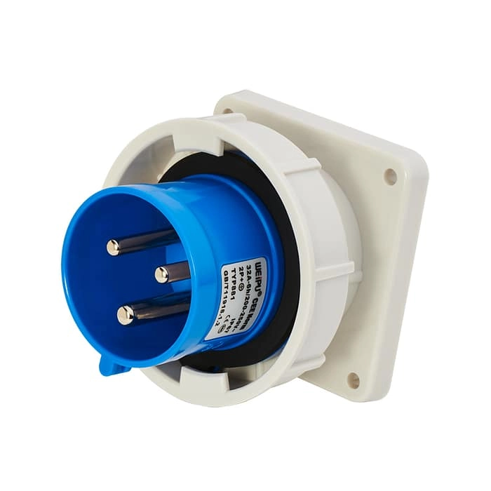 32A 3PIN Panle Mount Inlet TYP881-IP67 1 - WEIPU