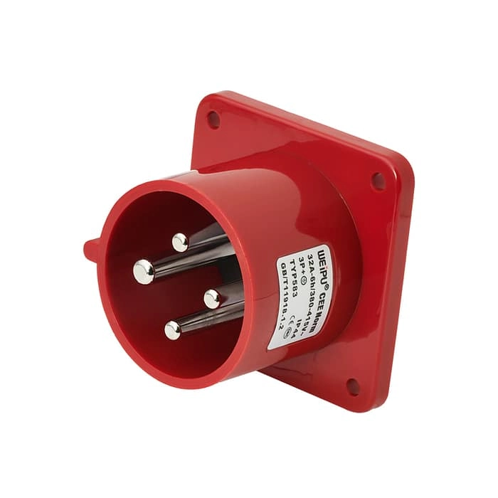 32A 4PIN Panle Mount Inlet TYP583-IP44 1 - WEIPU