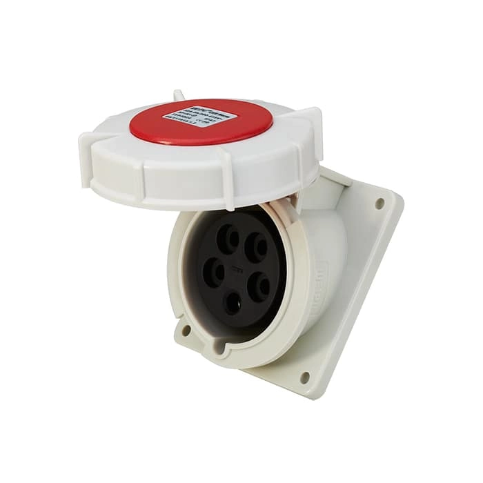 32A 5PIN Angled Panel Mount Socket TYP3724-IP67 1 - WEIPU