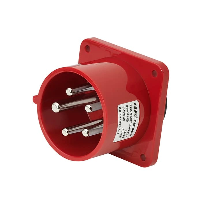 32A 5PIN Panle Mount Inlet TYP585-IP44 1 - WEIPU