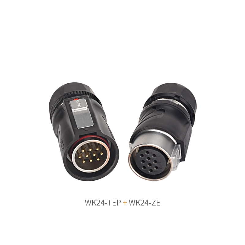 WK24 TEP matching WK24 ZE circular connector pair - WEIPU WK24 TEP WK24 ZE matching waterproof circular connector pair for industrial automation equipment - WEIPU