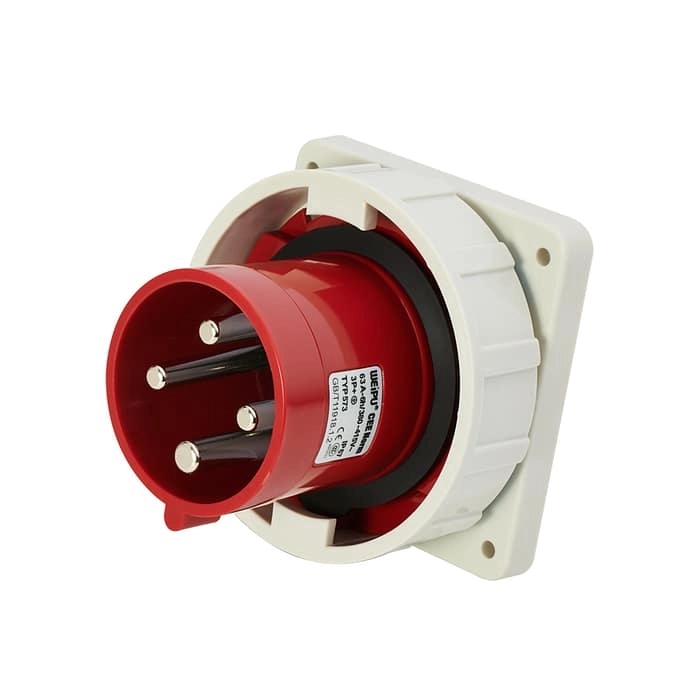 63A 4PIN Panle Mount Inlet TYP573-IP67 1 - WEIPU