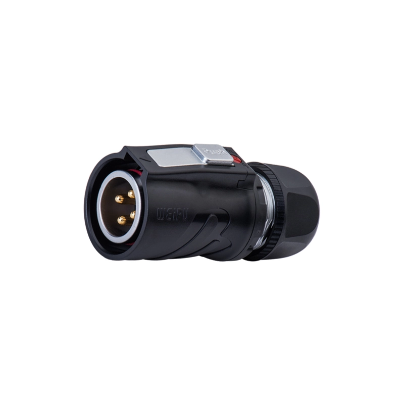Weipu WK20-TEP inline shielded cable assembly plug, V0 flame retardant IP67 anti-interference push-pull circular connector for WK20 series shielded receptacles - WEIPU