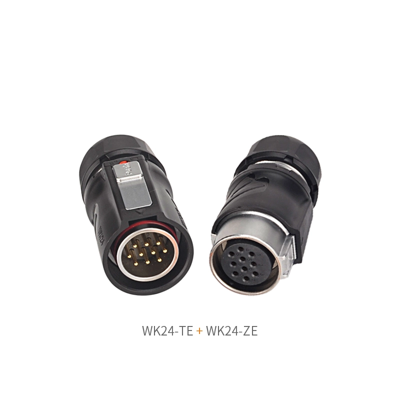 WK24 TE WK24 ZE matching waterproof circular connector pair for industrial automation equipment - WEIPU