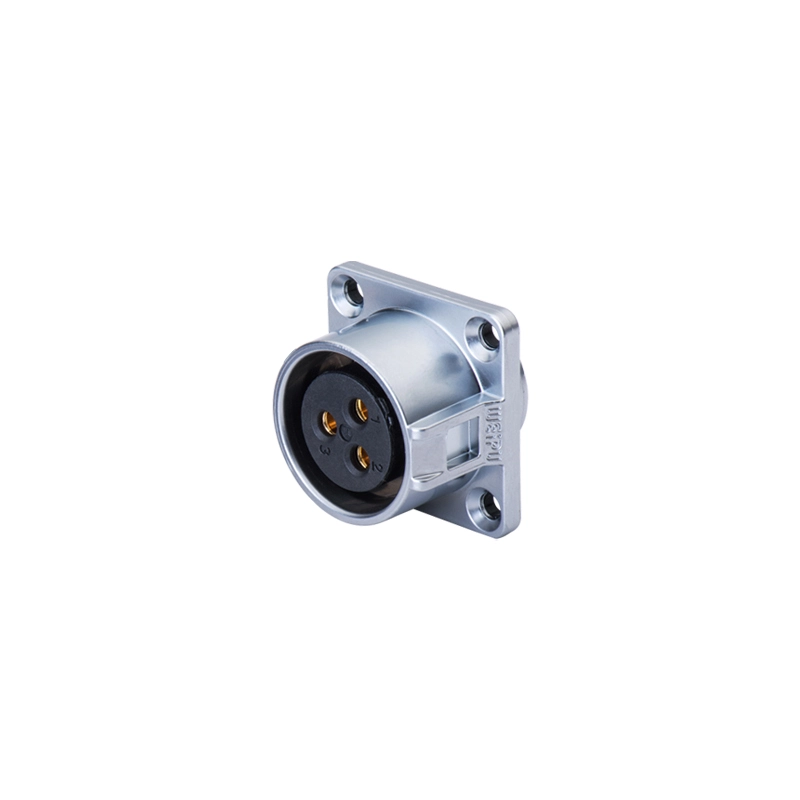 Weipu WK20-Z non-shielded push-pull circular connector, 4-hole square flange panel mounting female receptacle, IP67 waterproof industrial bulkhead socket - WEIPU