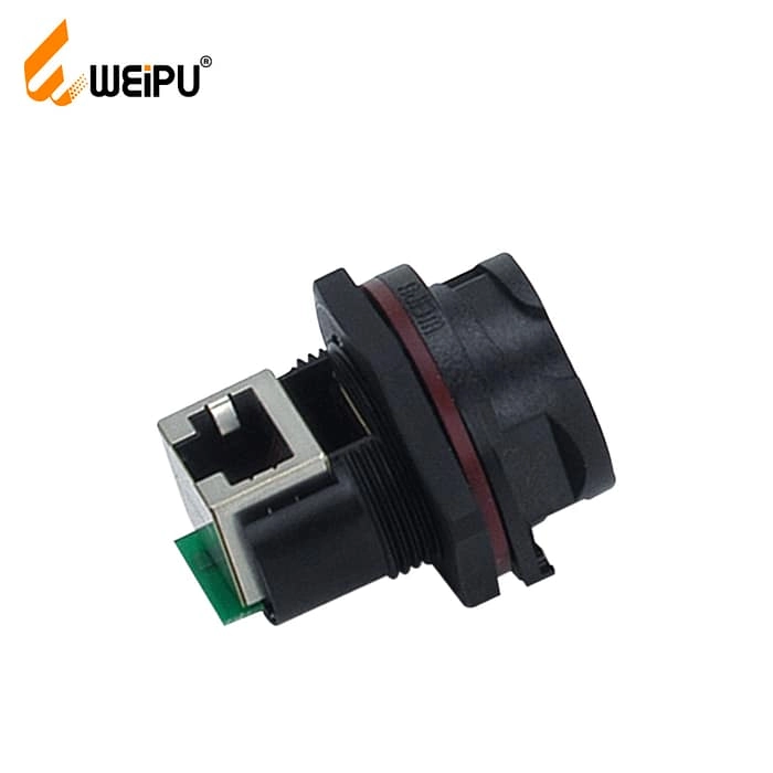 Angled Receptacle RJ45F71RA Bayonet IP67 1 - WEIPU