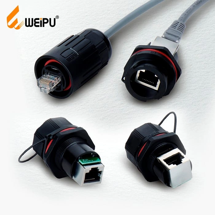 Angled Receptacle RJ45F71RA Bayonet IP67 3 - WEIPU