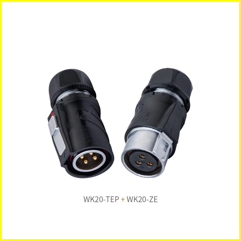 Weipu WK20-TEP Shielded Plug Mated With WK20-ZE Inline Socket Connector Set - WEIPU