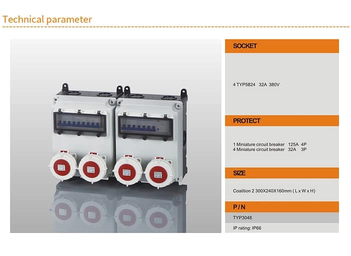 Combined Distribution Boxes TYP3048 IP66 2 - WEIPU