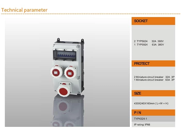 Combined Distribution Boxes TYP4324-1 IP44 2 - WEIPU