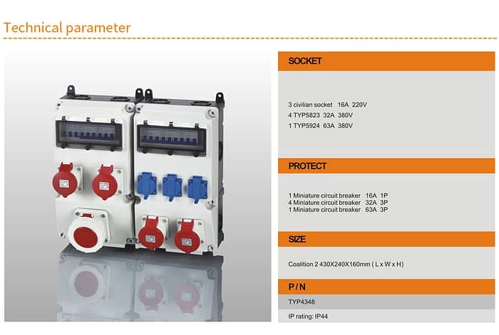 Combined Distribution Boxes TYP4348 IP44 2 - WEIPU