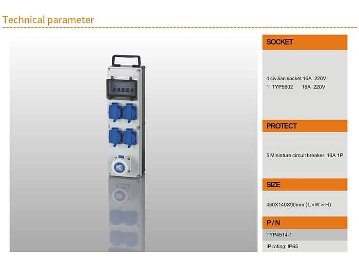 Combined Distribution Boxes TYP4514-1 IP44 2 - WEIPU