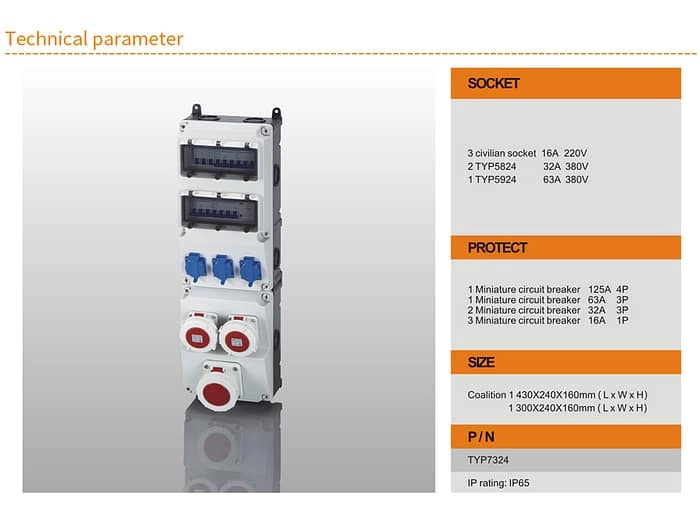 Combined Distribution Boxes TYP7324 IP65 2 - WEIPU