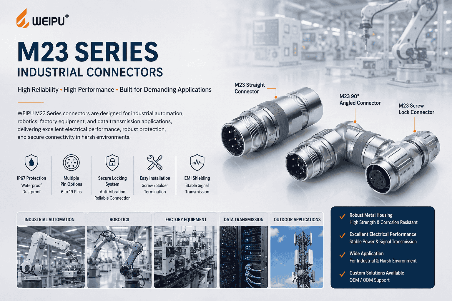 weipu-m23-series-industrial-circular-connectors-smart-infrastructure.jpg WEIPU M23 Series industrial circular connectors designed for reliable signal and power transmission in smart infrastructure systems