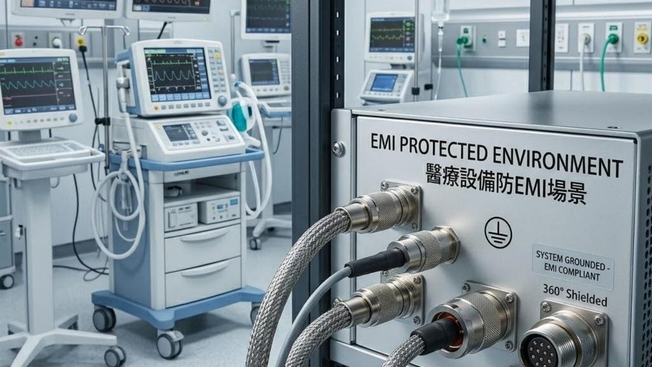Medical monitoring device protected from electromagnetic interference